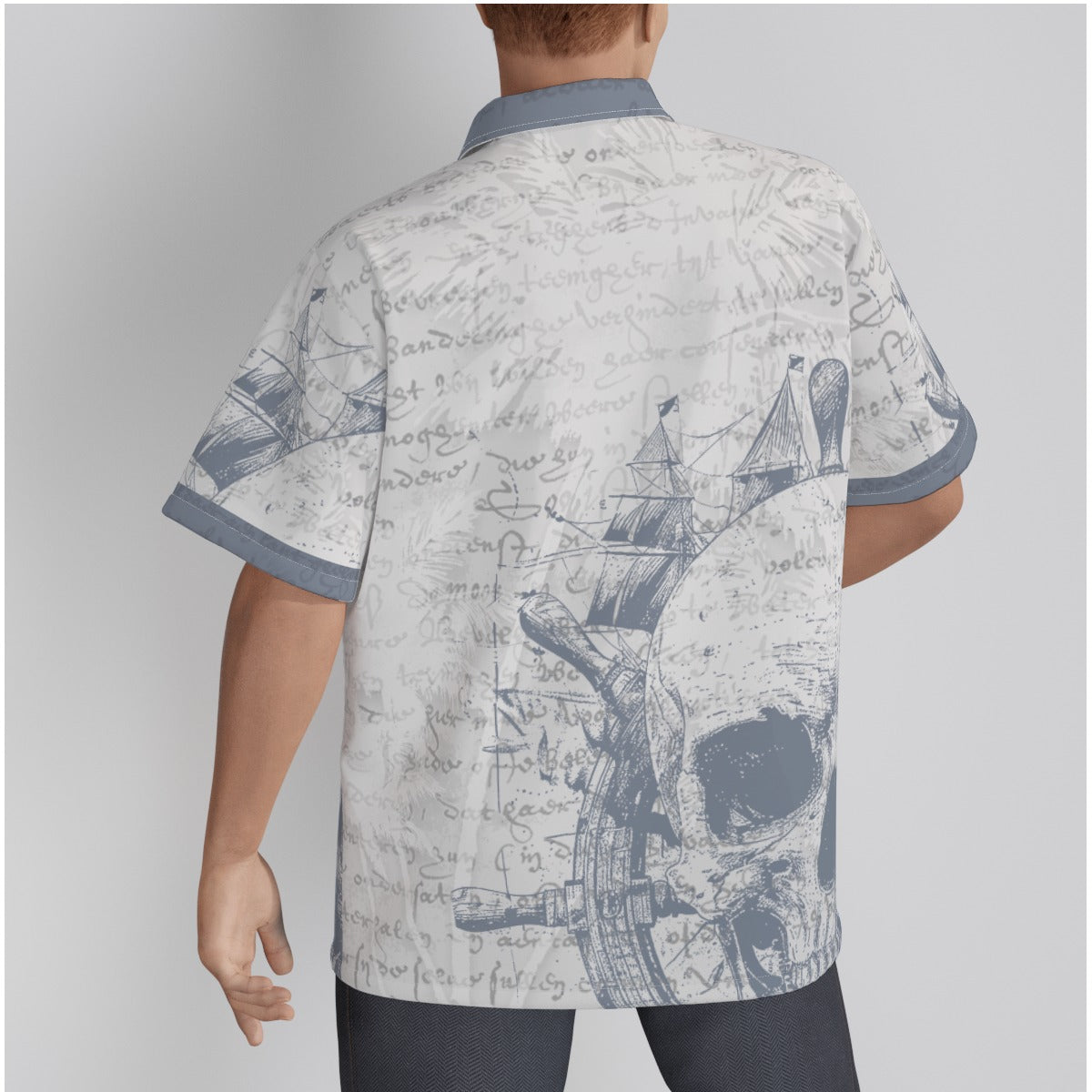 All-Over Print Men's Hawaiian Shirt With Button Closure