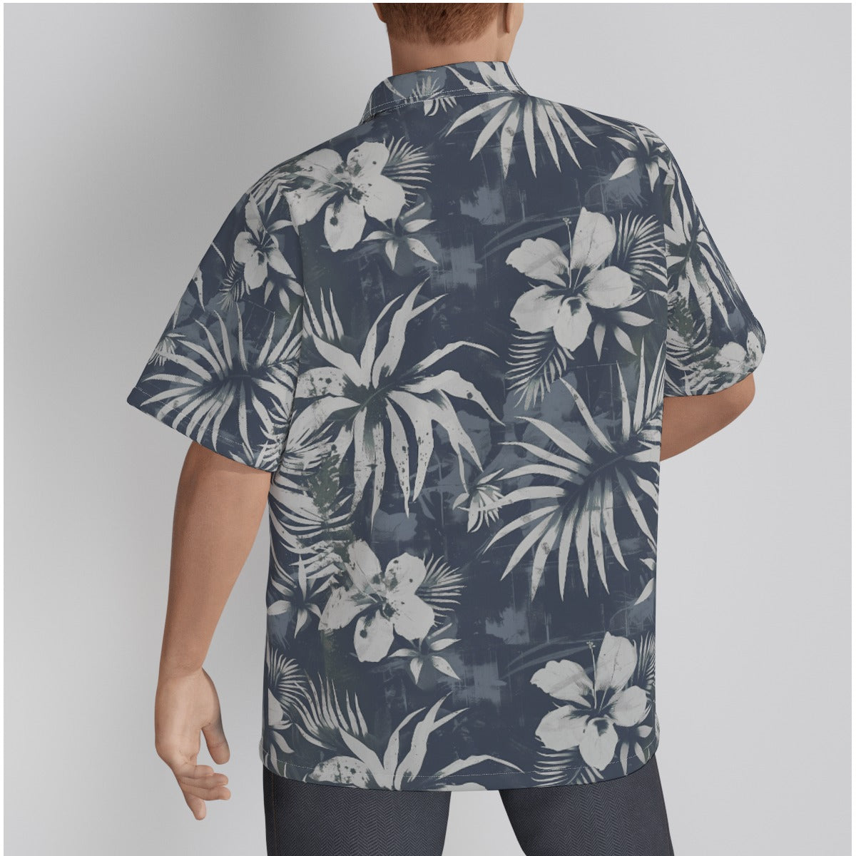 All-Over Print Men's Hawaiian Shirt With Button Closure
