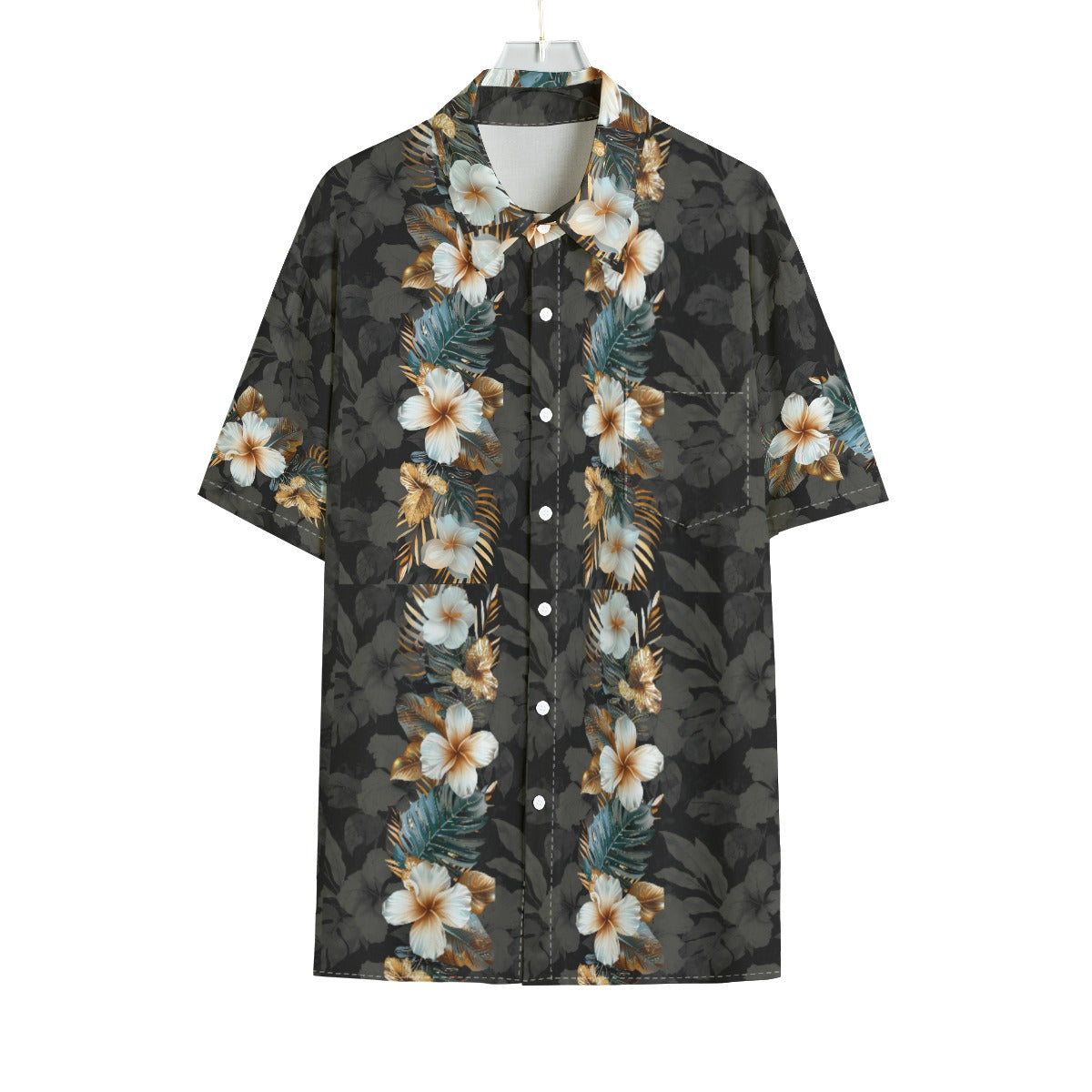 All-Over Print Men's Hawaiian Shirt With Pocket | Rayon