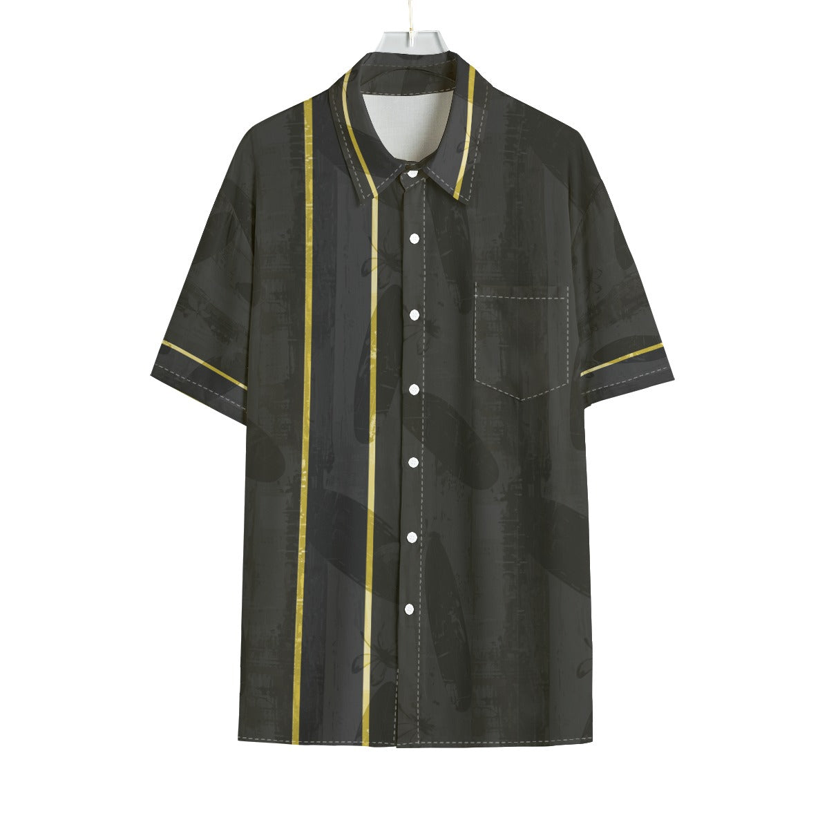 All-Over Print Men's Hawaiian Shirt With Pocket | Rayon