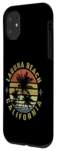 Laguna Beach California Retro Palm Sunset - Beach Design Case
