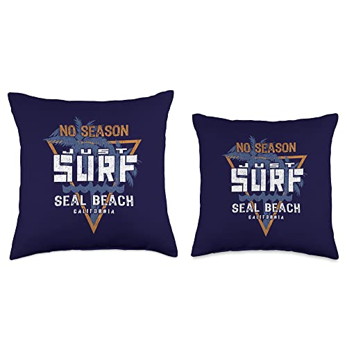 My Favorite Beach No Season Just Surf-Seal Beach California Throw Pillow