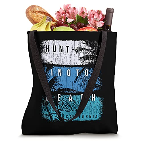 Huntington Beach California Colorful Brush Strokes and Palms Tote Bag