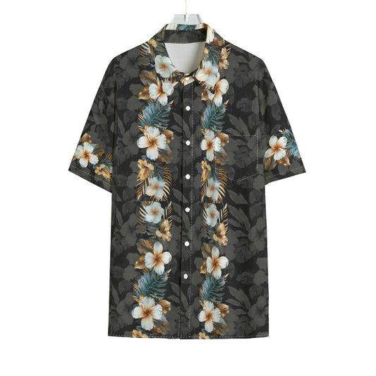 All-Over Print Men's Hawaiian Shirt With Pocket | Rayon