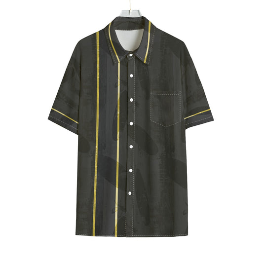 All-Over Print Men's Hawaiian Shirt With Pocket | Rayon