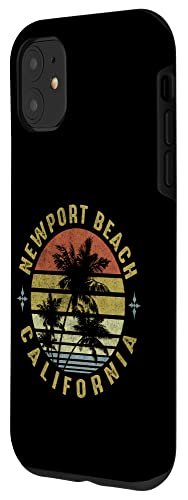 iPhone 12/12 Pro Newport Beach California Retro Palm Sunset - Beach Design Case
