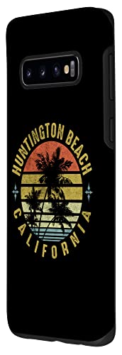 Huntington Beach California Retro Palm Sunset - Beach Design Case