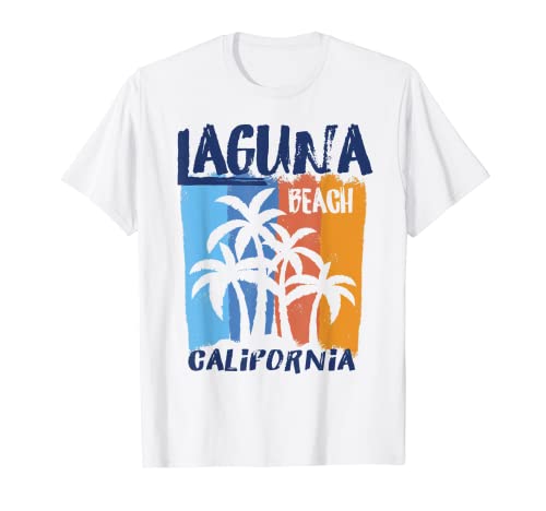 Laguna Beach California Fun Colorful Palm Trees Design T-Shirt