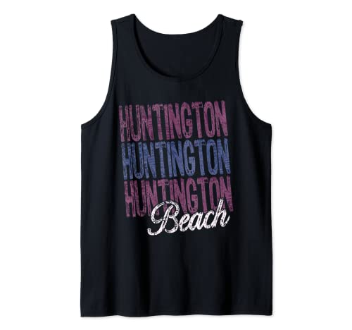 Huntington Beach California Three Times Beach Design Tank Top