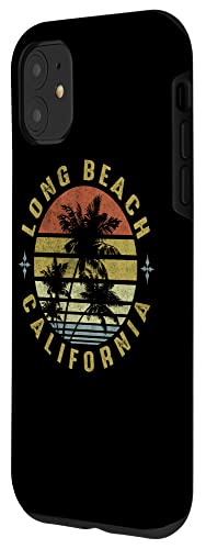 Seal Beach California Retro Palm Sunset - Beach Design Case