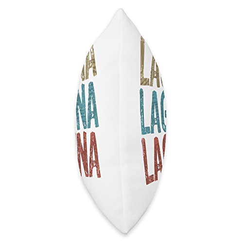 Retro Vintage Beach Designs Laguna Beach Three Tone Palm Throw Pillow