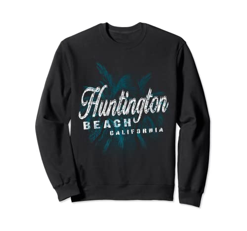 Huntington Beach - Palm Cluster Distressed Stamp Sweatshirt