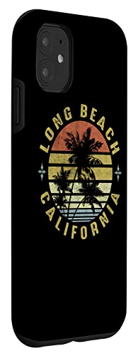Seal Beach California Retro Palm Sunset - Beach Design Case
