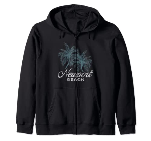 Newport Beach California - Two Big Palms Zip Hoodie