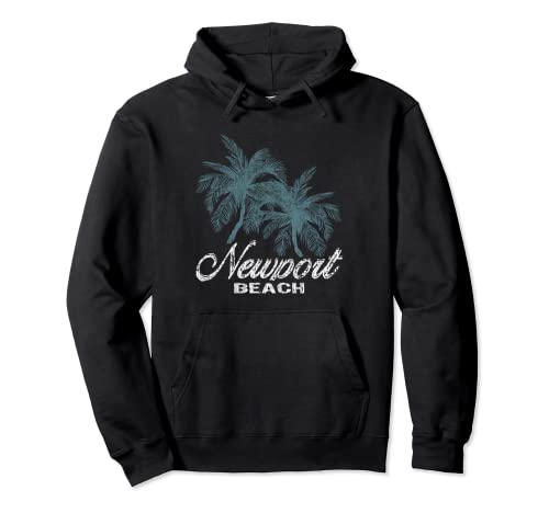 Newport Beach California - Two Big Palms Pullover Hoodie