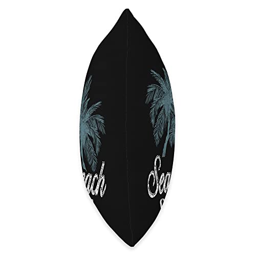 California Surf Beach Seal Beach California-Two Big Palms Throw Pillow