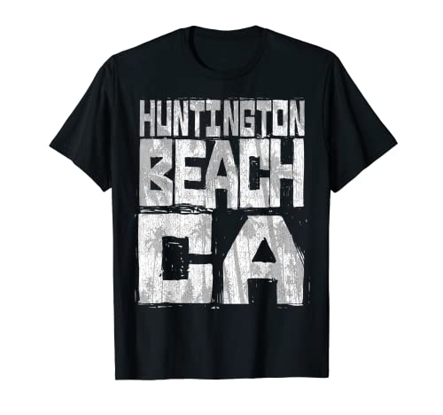 Huntington Beach California Retro Palm Sunset - Beach Design T-Shirt