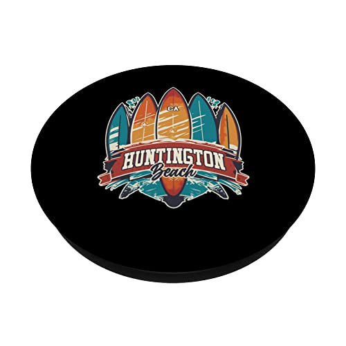 Huntington Beach CA Rebel Surf Edgy Surfboard Design PopSockets Swappable PopGrip