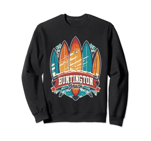 Huntington Beach CA Rebel Surf Edgy Surfboard Design Sweatshirt