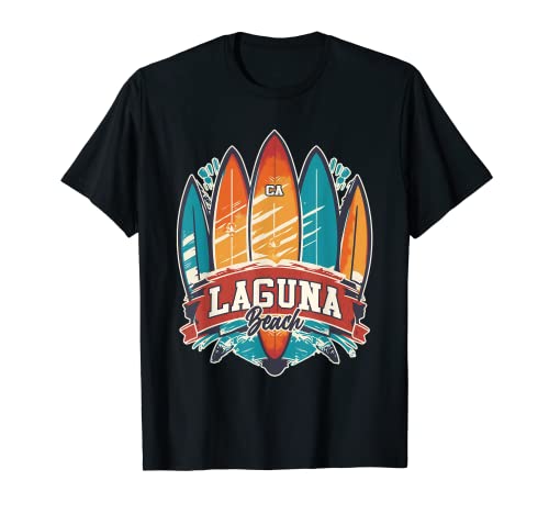 Laguna Beach CA Rebel Surf Edgy Surfboard Design T-Shirt