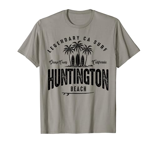 THREE VINTAGE SURFBOARDS AND PALMS - Huntington Beach T-Shirt