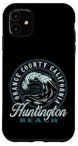 Huntington Beach Retro Wave Circle - Beach Gift Case