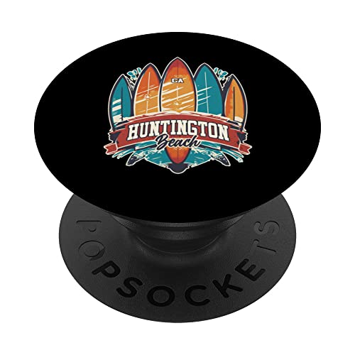 Huntington Beach CA Rebel Surf Edgy Surfboard Design PopSockets Swappable PopGrip