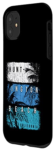 iPhone 12/12 Pro Huntington Beach California Colorful Brush Strokes and Palms Case