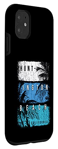iPhone 12/12 Pro Huntington Beach California Colorful Brush Strokes and Palms Case