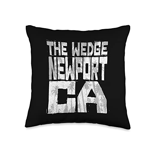 Beach Favorites The Wedge Newport Beach Chunk Block Palms Throw Pillow