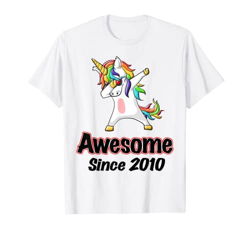 Awesome Since 2010 Dabbing Unicorn T-Shirt
