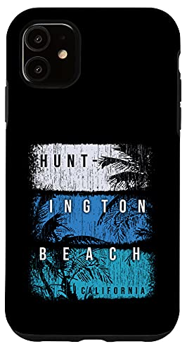 iPhone 12/12 Pro Huntington Beach California Colorful Brush Strokes and Palms Case