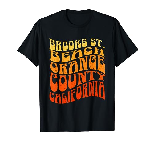 BROOKS ST. BEACH Vintage 60s Retro Waves T-Shirt