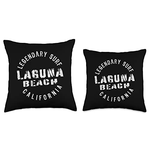 Surf Beach Favorites LEDGENDARY SURF Laguna Beach-Circle Stamp Throw Pillow
