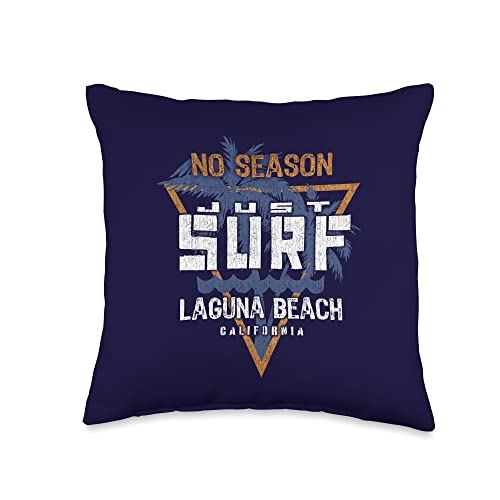 My Favorite Beach No Season Just Surf-Laguna Beach California Throw Pillow