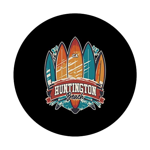 Huntington Beach CA Rebel Surf Edgy Surfboard Design PopSockets Swappable PopGrip