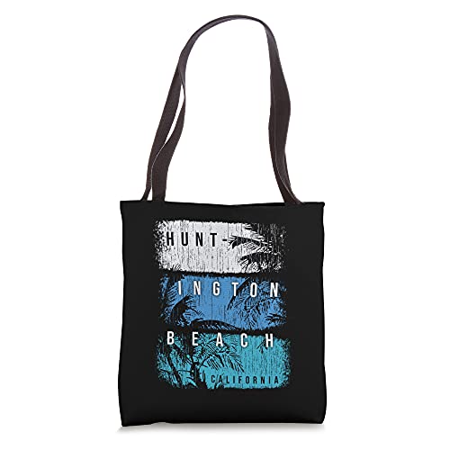 Huntington Beach California Colorful Brush Strokes and Palms Tote Bag