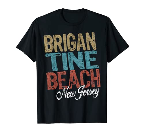 BRIGANTINE Beach New Jersey HIBISCUS & SCRIPT Three Tone Pal T-Shirt