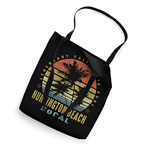 Huntington Beach Retro Palm Sunset - Beach Lover Gift idea Tote Bag