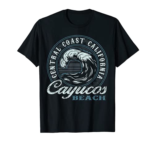 Cayucos Retro Wave Circle - Beach Gift T-Shirt