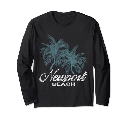 Newport Beach California - Two Big Palms Long Sleeve T-Shirt