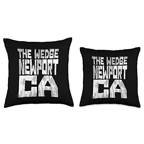Beach Favorites The Wedge Newport Beach Chunk Block Palms Throw Pillow