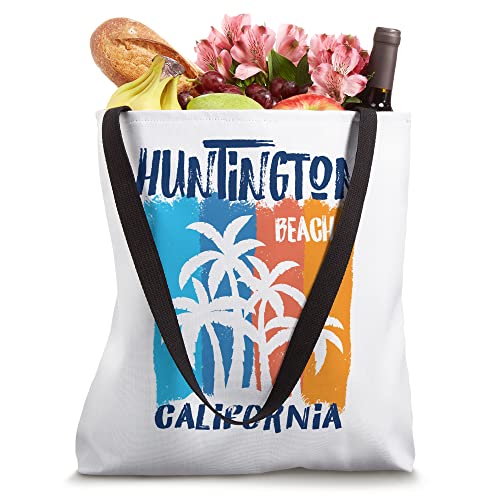 Huntington Beach California Fun Colorful Palm Trees Design Tote Bag