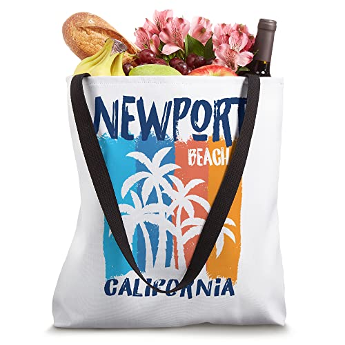 Newport Beach California Fun Colorful Palm Trees Design Tote Bag